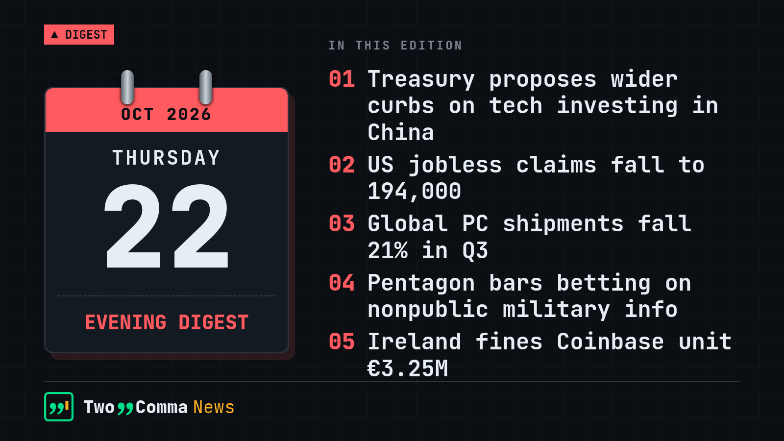 Evening digest cover, Oct 22